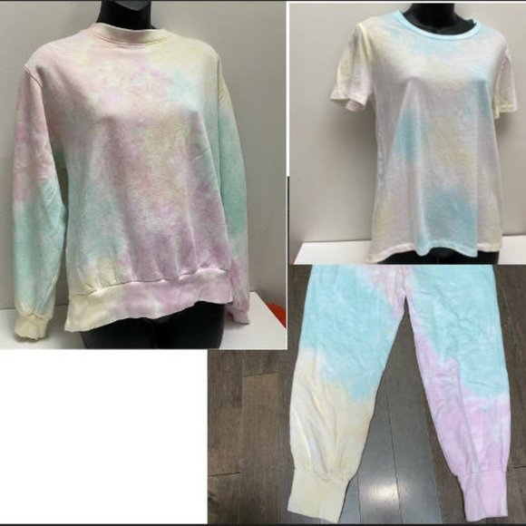 Gap Unicorn/Rainbow Tie Dye Sweatsuit + Tee SET - Picture 1 of 7